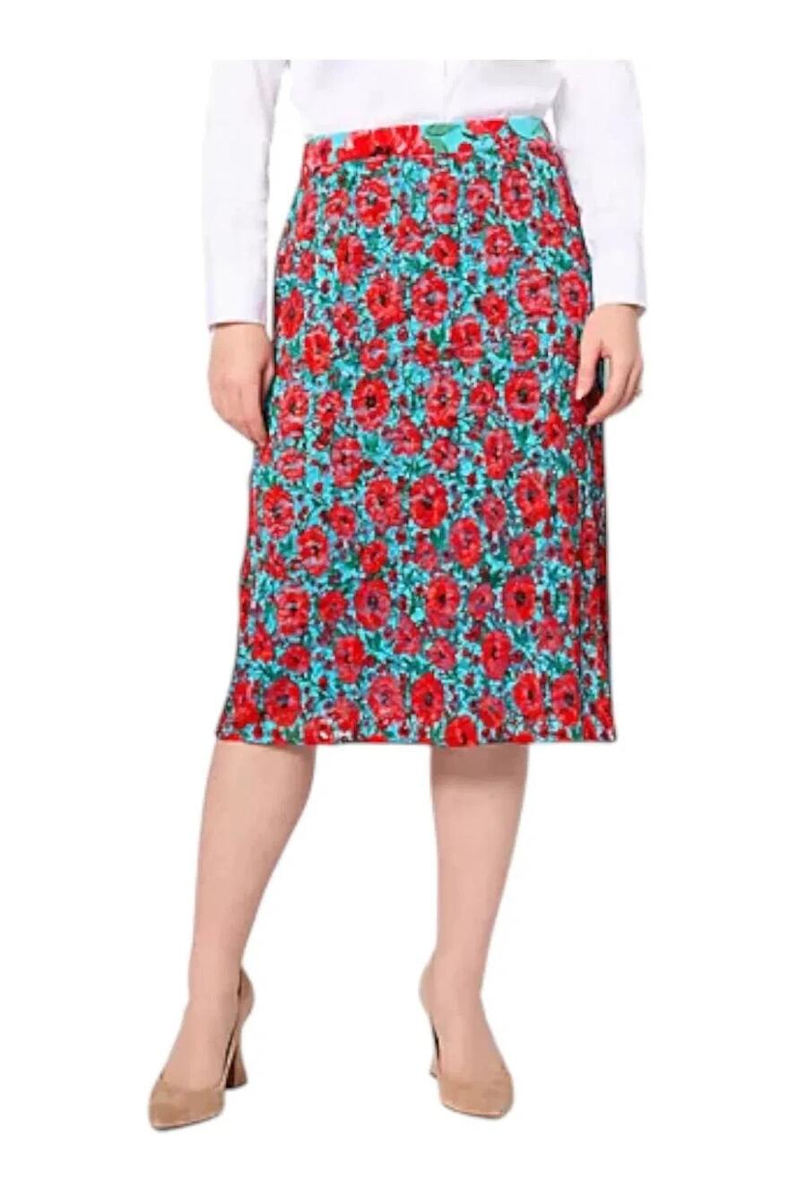 Isaac Mizrahi Midi Skirt Womens 3X Petite Printed Lace Floral Pull On Office